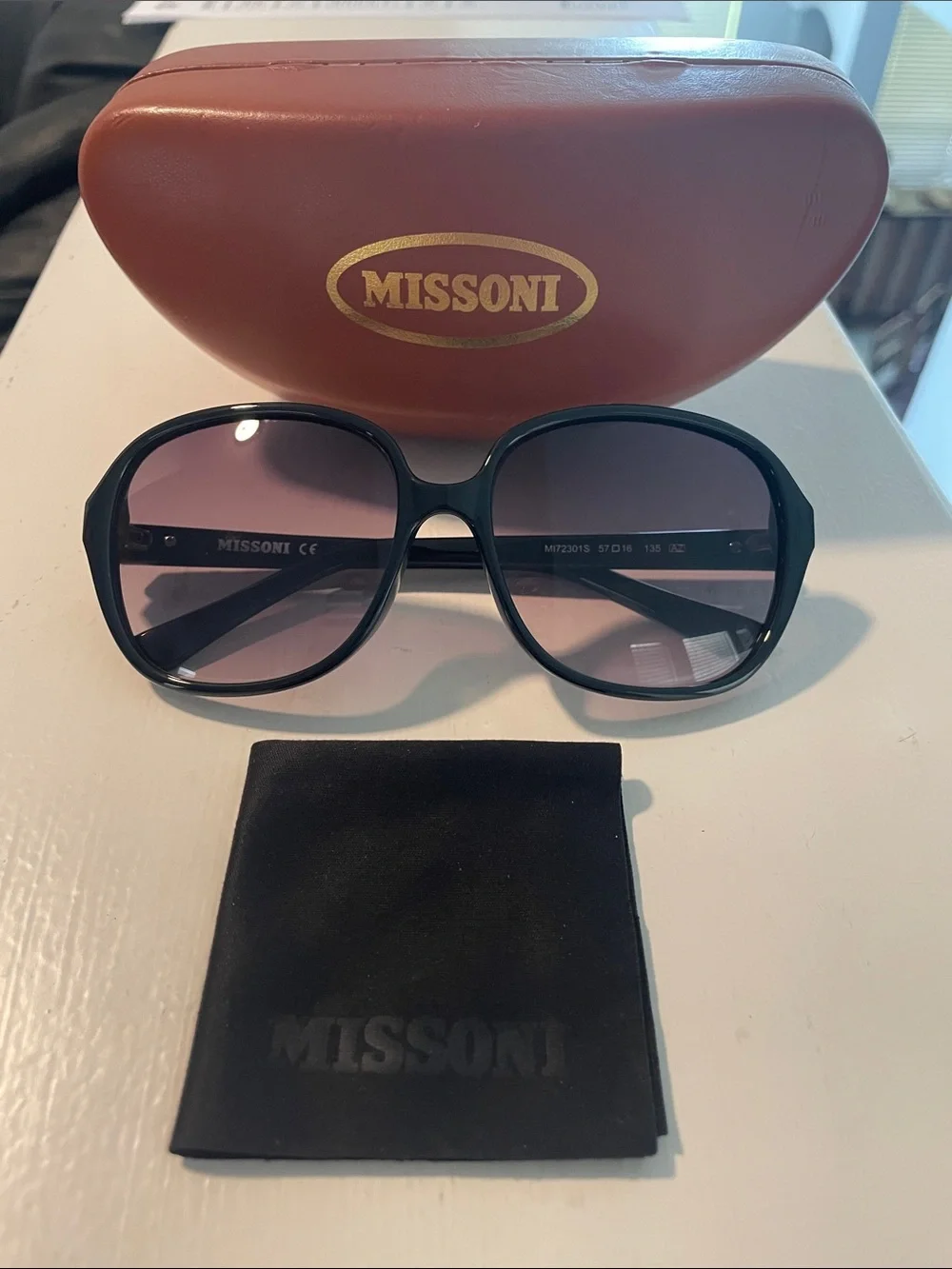 Missoni Black Frame Sunglasses with Purple Lenses